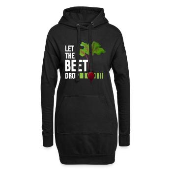 Gärtner vegan rote Beete Bio Gemüsegarten Öko - Hoodie-Kleid - Schwarz - Vorne