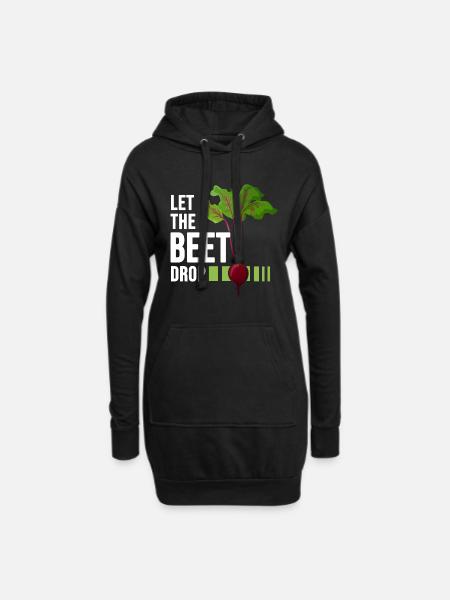 Gärtner vegan rote Beete Bio Gemüsegarten Öko - Hoodie-Kleid - Schwarz