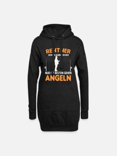 Rentner Angeln Rentnershirt Angelshirt - Hoodie-Kleid - Schwarz