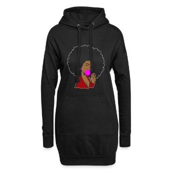 Afro-américain cheveux naturels - Sweat-shirt à capuche long Femme - noir - Devant