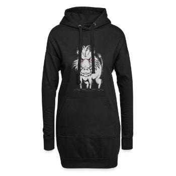 Wildes Warzenschwein - Hoodie-Kleid - Schwarz - Vorne