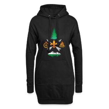 Boy Scout Campfire Compass Nature - Sweat-shirt à capuche long Femme - noir - Devant