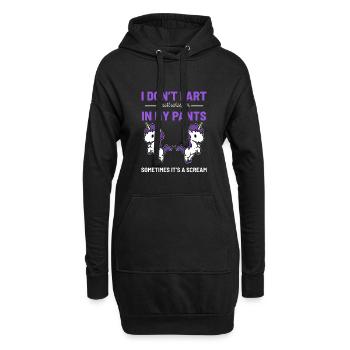 Einhorn Furz Furzen Magie Pferd Pony Märchen Pups - Hoodie-Kleid - Schwarz - Vorne
