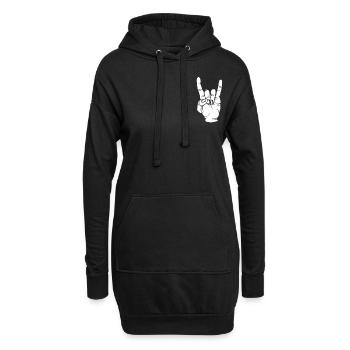 Rocker Teufelshorn Herzschlag Metal Hand Geschenk - Hoodie-Kleid - Schwarz - Vorne
