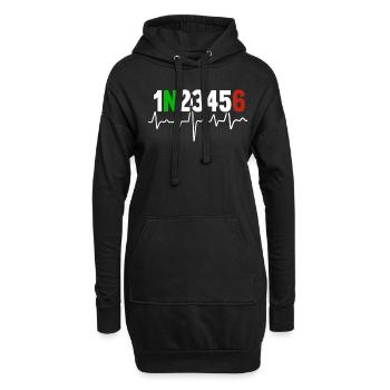 Cadeau de motard de changement de vitesse de battement de coeur de moto - Sweat-shirt à capuche long Femme - noir - Devant