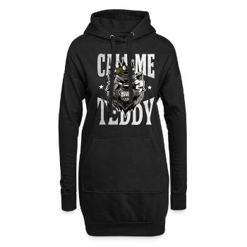 Call me teddy Bär King Geschenk - Hoodie-Kleid - Schwarz - Vorne