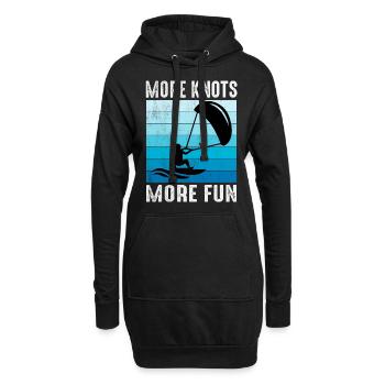 Kitesurfen Kitesurfen Kiteboarding Kiteboarder - Hoodie-Kleid - Schwarz - Vorne