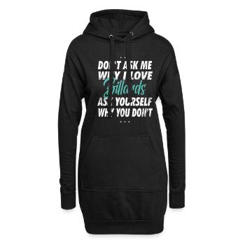 Ne me demandez pas pourquoi j’aime le billard - Sweat-shirt à capuche long Femme - noir - Devant