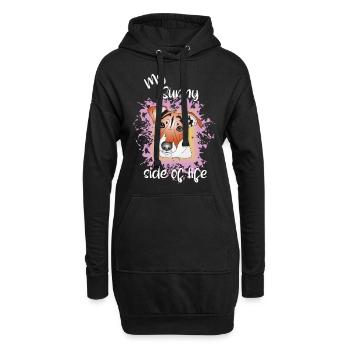 Jack Russell Terrier - Hoodie-Kleid - Schwarz - Vorne