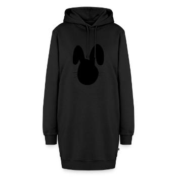 Hase Tier Symbol Tiere - Hoodie-Kleid - Schwarz - Vorne - AI Model Female 172 light (172cm)