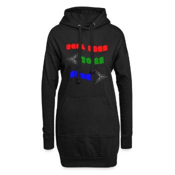 Feel free to be free - Hoodie-Kleid - Schwarz - Vorne