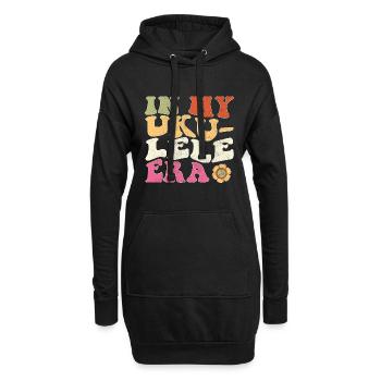 In my Ukulele Era - Hoodie-Kleid - Schwarz - Vorne