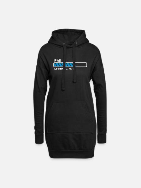 PhD Loading - Hoodie-Kleid - Schwarz