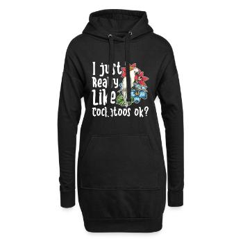 Perroquet oiseau cadeau drôle Floral cacatoès - Sweat-shirt à capuche long Femme - noir - Devant