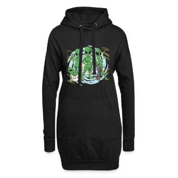 Alien - Hoodie-Kleid - Schwarz - Vorne