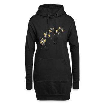 Perroquet Oiseau Cadeau Pissenlit Perruche - Sweat-shirt à capuche long Femme - noir - Devant