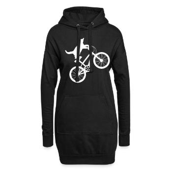 Chat chevauche vélo Drôle de motard cadeau - Sweat-shirt à capuche long Femme - noir - Devant