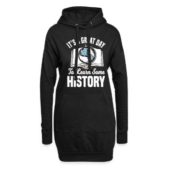 C’est un grand jour pour apprendre un peu d’histoire - Sweat-shirt à capuche long Femme - noir - Devant