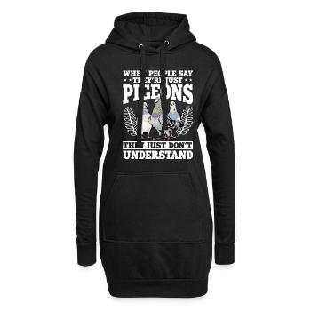 Quand les gens disent qu’ils ne sont que des pigeons - Sweat-shirt à capuche long Femme - noir - Devant