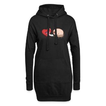 Cœur et l' - Sweat-shirt à capuche long Femme - noir - Devant