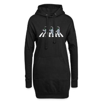 Les astronautes traversent des passages zèbres spatiaux - Sweat-shirt à capuche long Femme - noir - Devant