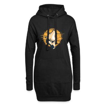 Loup pleurnute Lune Loup - Sweat-shirt à capuche long Femme - noir - Devant