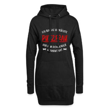 Putzfrau Haushalt Spruch Reinigungskraft Geschenk - Hoodie-Kleid - Schwarz - Vorne