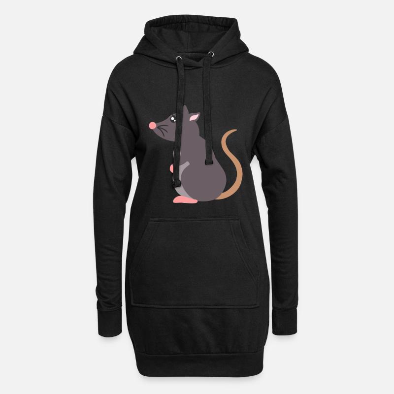 Ratte - Hoodie-Kleid - Schwarz