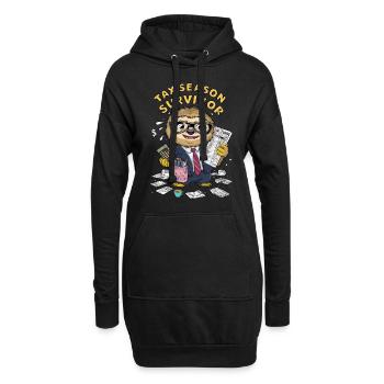 Survivant de la saison des impôts - Sweat-shirt à capuche long Femme - noir - Devant