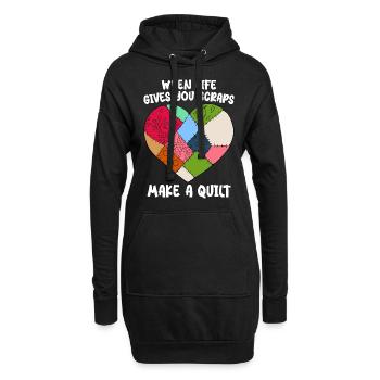 Quilten Frauen Oma Quilt Liebhaber Nähen Quilter - Hoodie-Kleid - Schwarz - Vorne