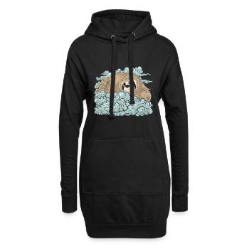 Cadeau d’animal tropical Mignon Nuages Paresseux - Sweat-shirt à capuche long Femme - noir - Devant