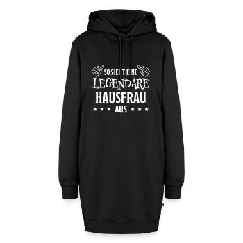 Hausfrau Lustige Spruch Haushalt Hausfrau Geschenk - Hoodie-Kleid - Schwarz - Vorne