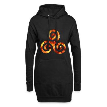 keltisches symbol 1 feuer - Hoodie-Kleid - Schwarz - Vorne