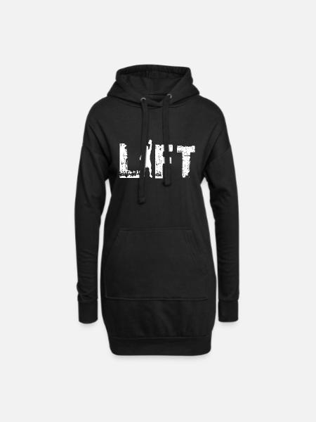 Kettlebell Lift - Hoodie-Kleid - Schwarz