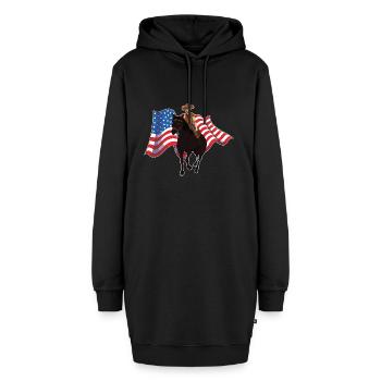 Drapeau de l’Amérique Texan cheval USA cadeau Cowboy - Sweat-shirt à capuche long Femme - noir - Devant