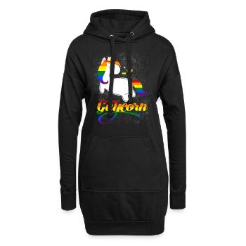 Gaycorn - Gay Unicorn - Hoodie-Kleid - Schwarz - Vorne