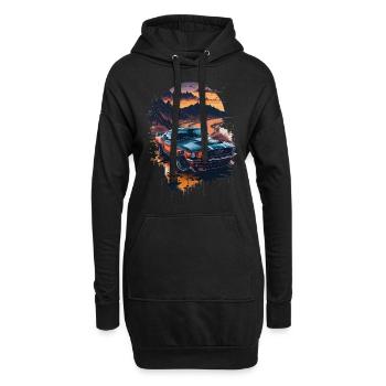 Klassischer Sportwagen - Hoodie-Kleid - Schwarz - Vorne