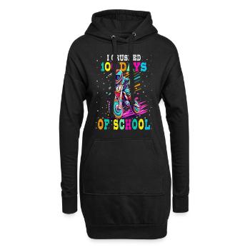 J’ai fait 100 jours de motocross à l’école - Sweat-shirt à capuche long Femme - noir - Devant
