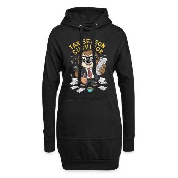 Steuersaison Überlebender - Hoodie-Kleid - Schwarz - Vorne
