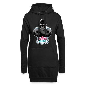 Keine Bilder bitte - Hoodie-Kleid - Schwarz - Vorne