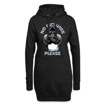 Keine Bilder bitte - Hoodie-Kleid - Schwarz - Vorne