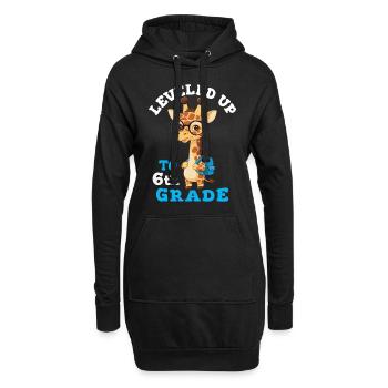 In die 6. Klasse hochgestuft - Lustige Giraffe - Hoodie-Kleid - Schwarz - Vorne