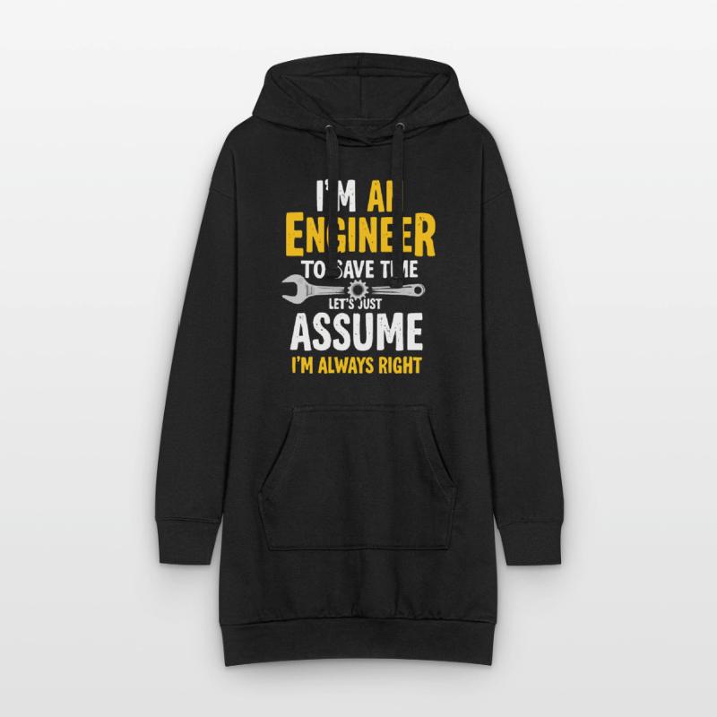 Engineer Logic, Always Right, Save Time Hoodie Dress