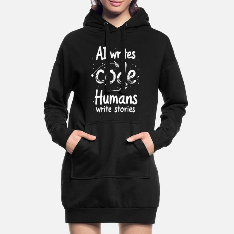 AI Writes Code - Humans Write Stories Hoodie Dress