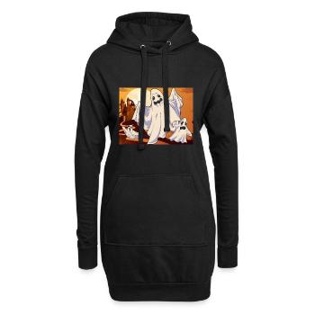 Effrayant cadeau d’Halloween Full Moon Ghost - Sweat-shirt à capuche long Femme - noir - Devant