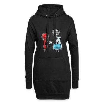 chimie - Sweat-shirt à capuche long Femme - noir - Devant