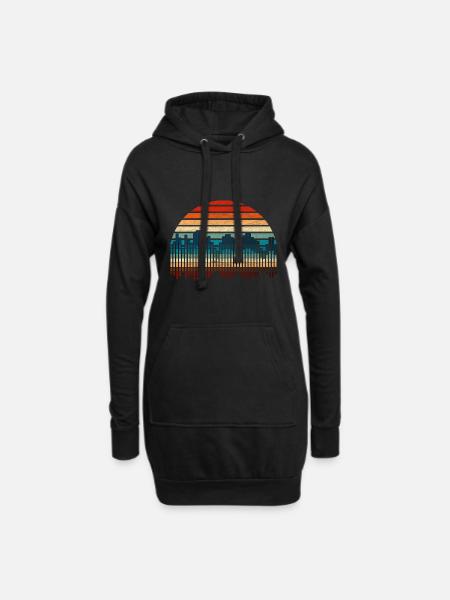 Musiker Geschenk Retro Soundwave - Hoodie-Kleid - Schwarz