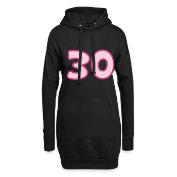 30e anniversaire 30 ans - Sweat-shirt à capuche long Femme - noir - Devant