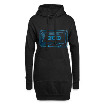 Kassette - Hoodie-Kleid - Schwarz - Vorne