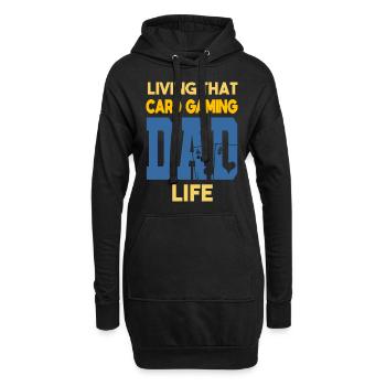 Vivre ce jeu de cartes papa vie joueur de cartes - Sweat-shirt à capuche long Femme - noir - Devant